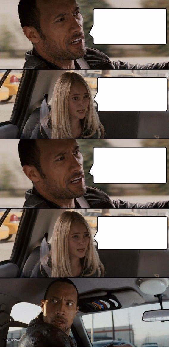 the Rock driving extended - meme generator image preview