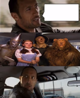 The Rock Driving off to see the Wizard
