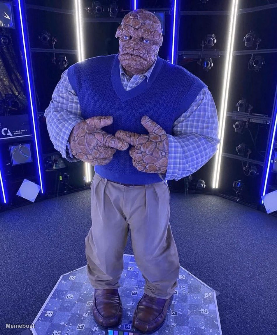 The Thing Shy Pointing - Fantastic Four - meme generator image preview