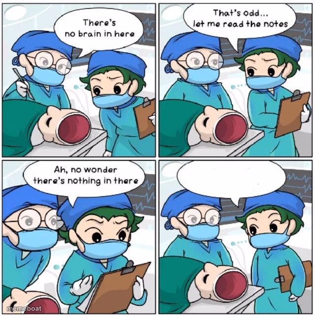 There's no brain here. - meme generator image preview