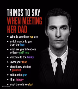 Things to say when X