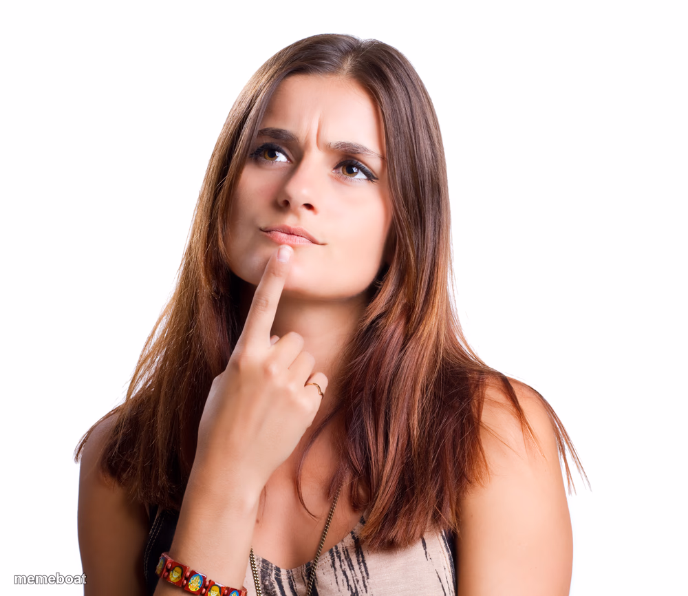 thinking woman - meme generator image preview