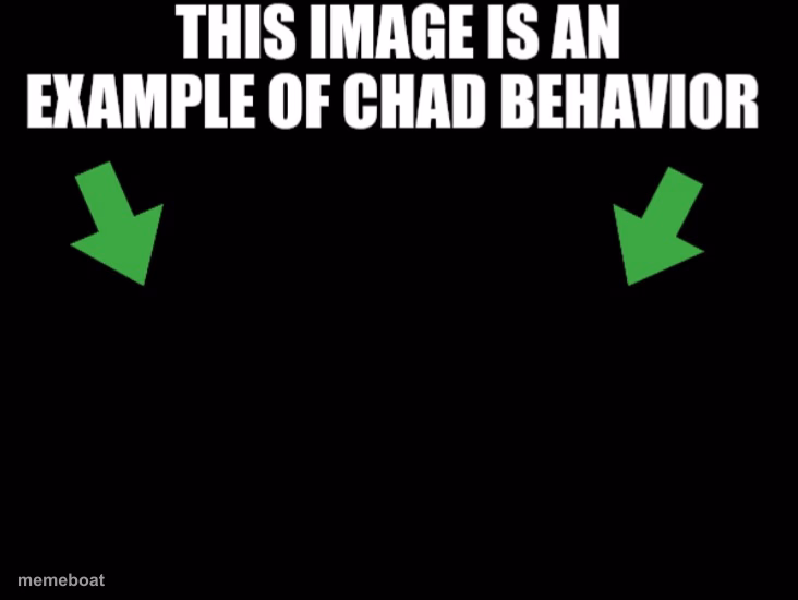 This image is an example of chad behavior dark mode - meme generator image preview