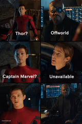 Thor off-world captain marvel unavailable
