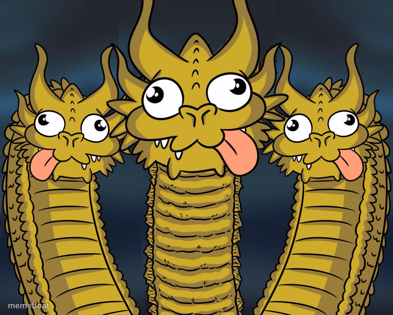 Three Headed Dragon - meme generator image preview