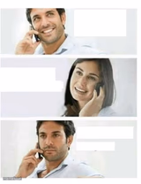 THREE PANEL TELEPHONE COUPLE BLANK