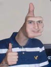 Thumbs up face