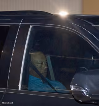 Tiger Woods Leaving Jail in a Car Side Angle
