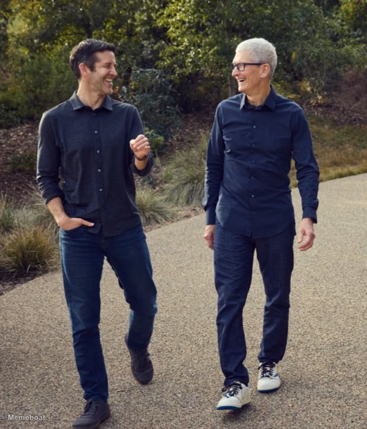 Tim Cook and John Ternus at Apple Park - meme generator image preview