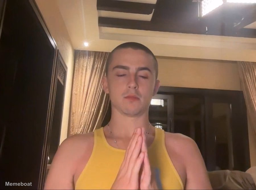 Timothée Chalamet Praying - meme generator image preview