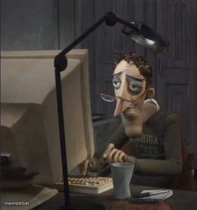 Tired Guy Typing - meme generator image preview