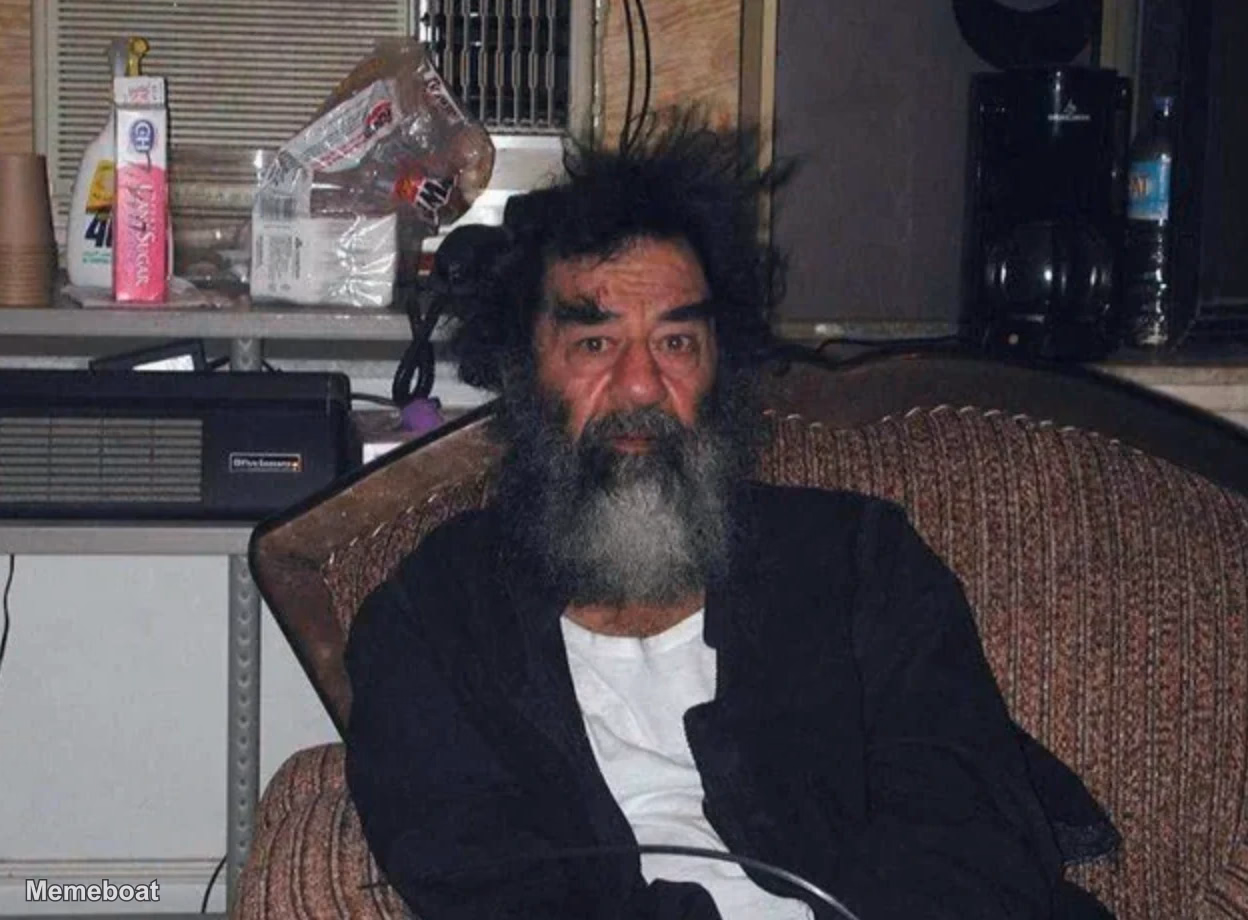 Tired Saddam - meme generator image preview