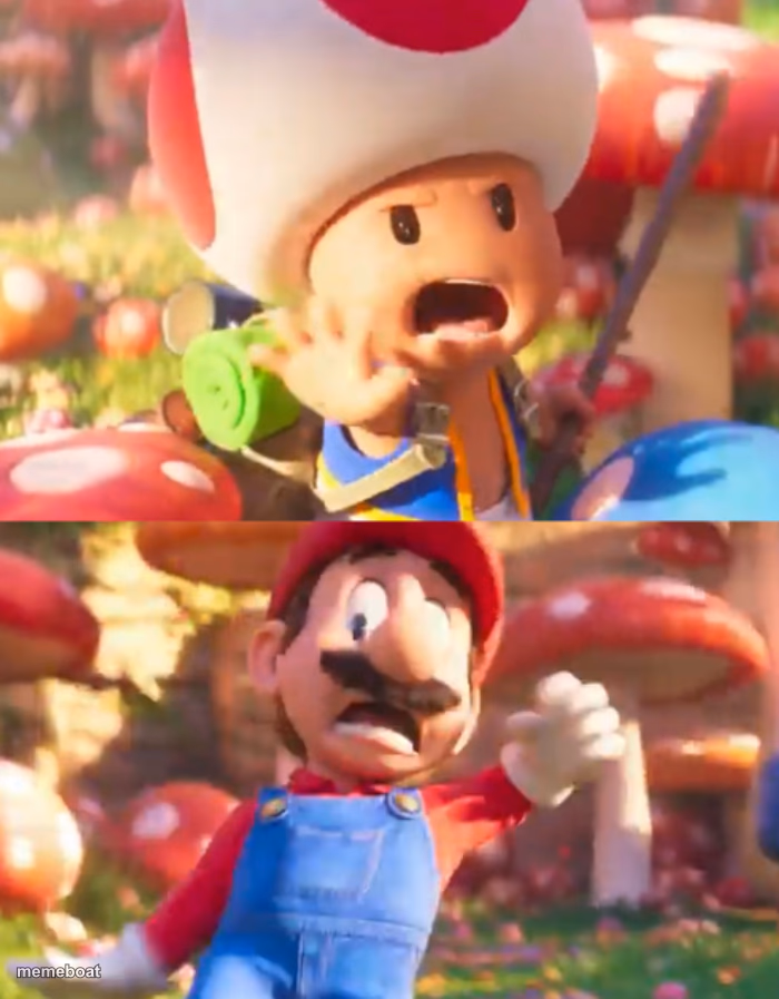 Toad Stops Mario - meme generator image preview