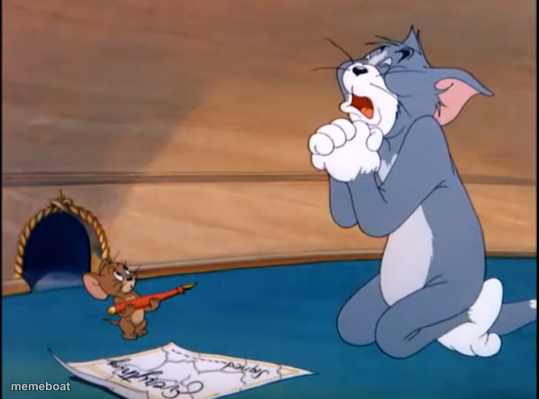 tom & jerry begging - meme generator image preview
