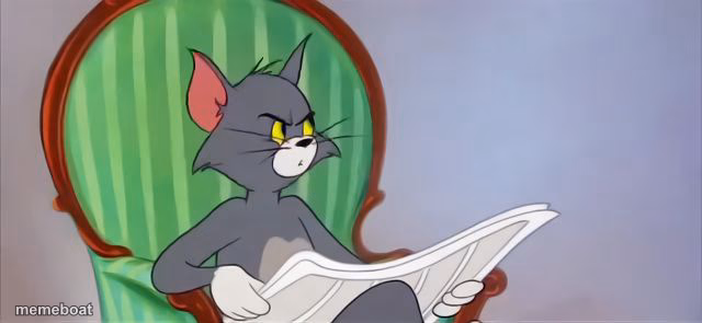 Tom Cat Reading a newspaper - meme generator image preview
