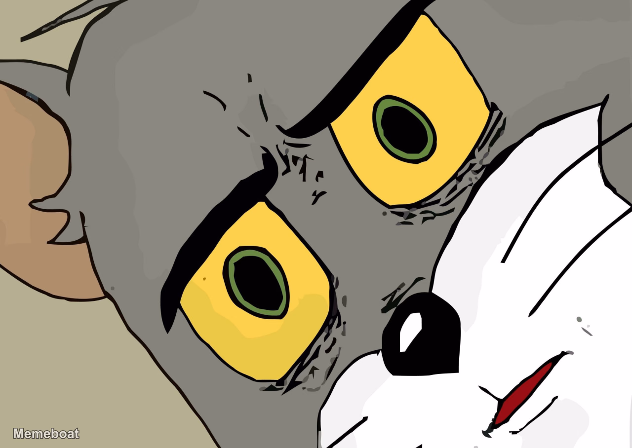 Tom Cat Scared Reaction - meme generator image preview