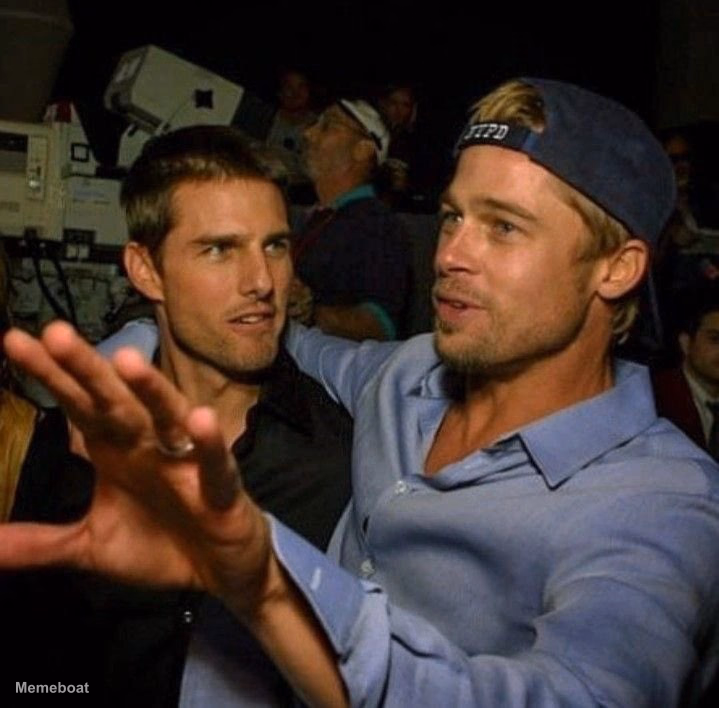 Tom cruise with Brad Pitt - meme generator image preview