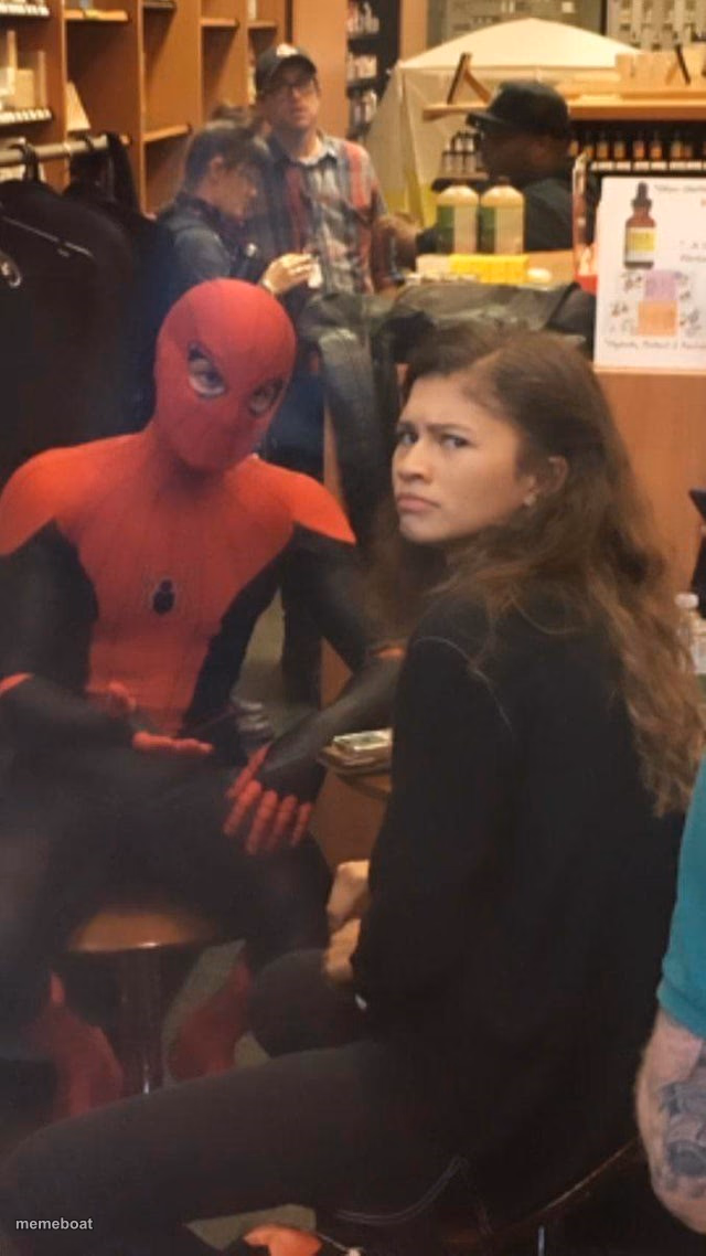 Tom Holland and Zendaya behind the scenes! - meme generator image preview