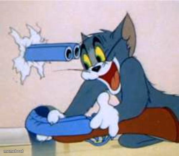 tom the cat shooting himself - meme generator image preview