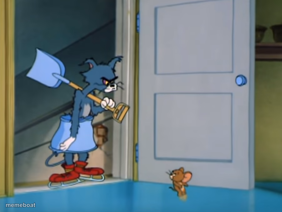 Tom with shovel and Jerry - meme generator image preview