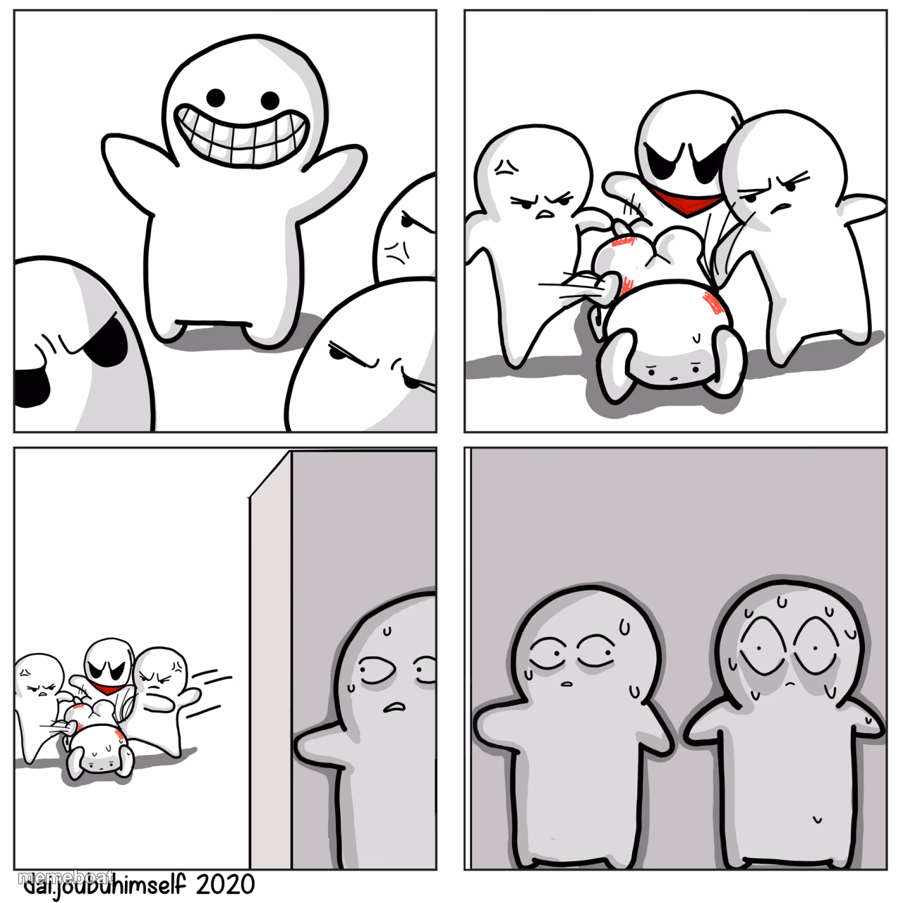 Toons scared of getting beat up - meme generator image preview