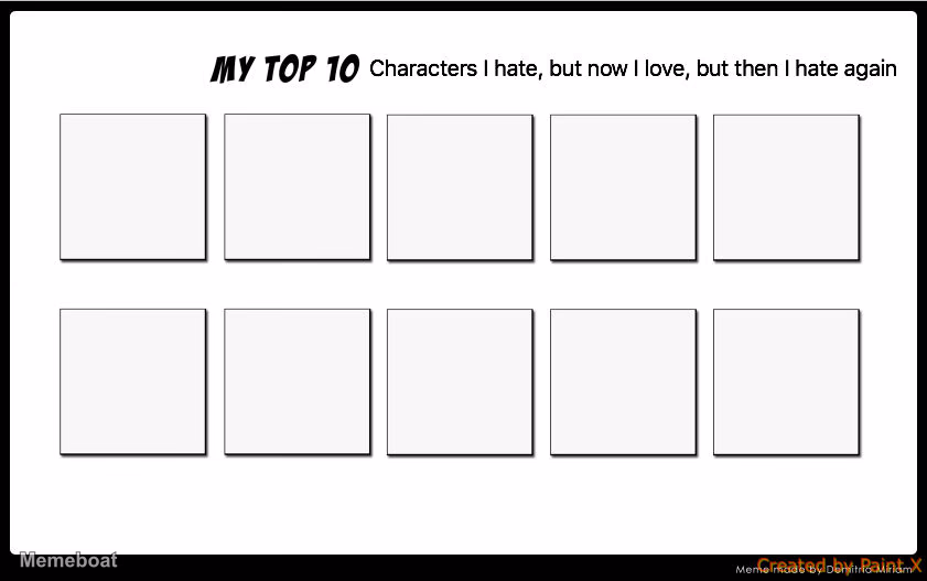 My Top 10 Characters - meme generator image preview