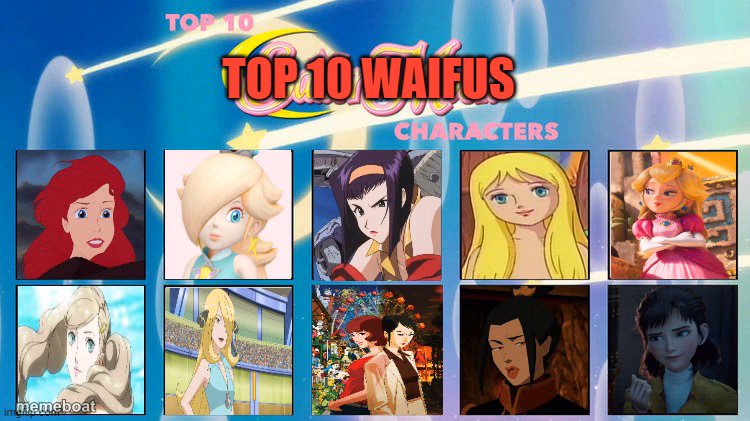 top 10 waifus - meme generator image preview