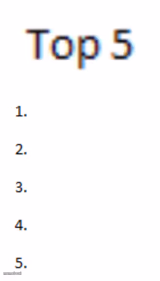 Top 5 List
