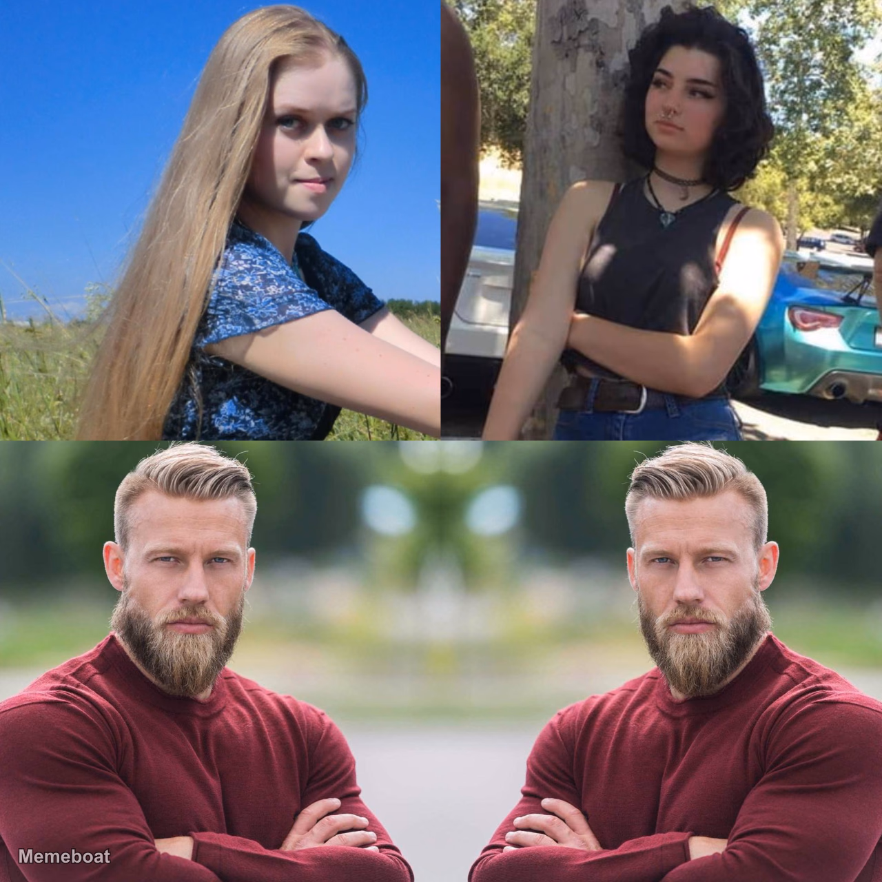 Trad Girl vs Doomer Girl vs Yes Chad - meme generator image preview