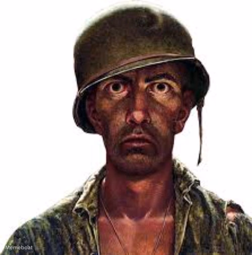 traumatized soldier - meme generator image preview