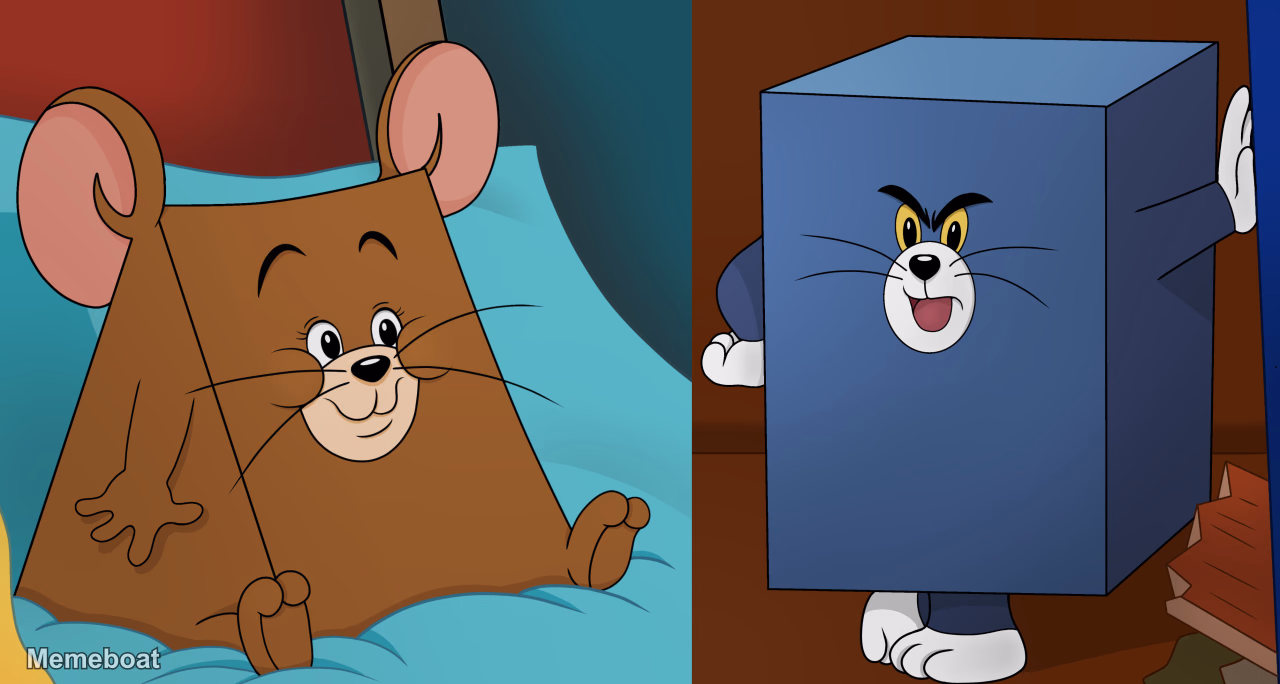 Triangle Jerry and Cube Tom - meme generator image preview