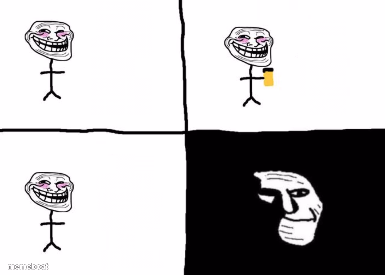 Troll face pill time - meme generator image preview