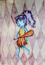 Troll girl drawing