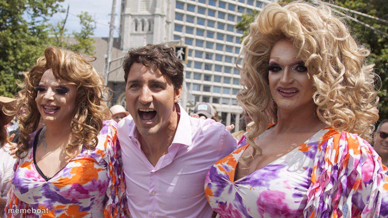 Trudeau with Trannies - meme generator image preview