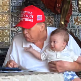Trump and Baby Writing a Banger
