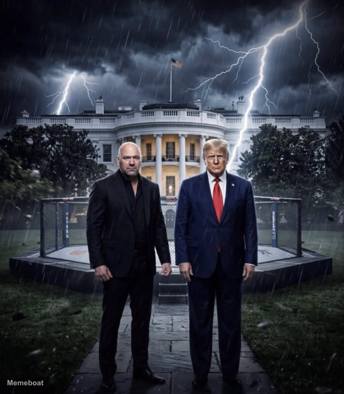 Trump and Dana White's White House Fight Night - meme generator image preview