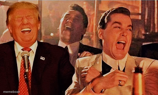 Trump laughing with Goodfellas - meme generator image preview