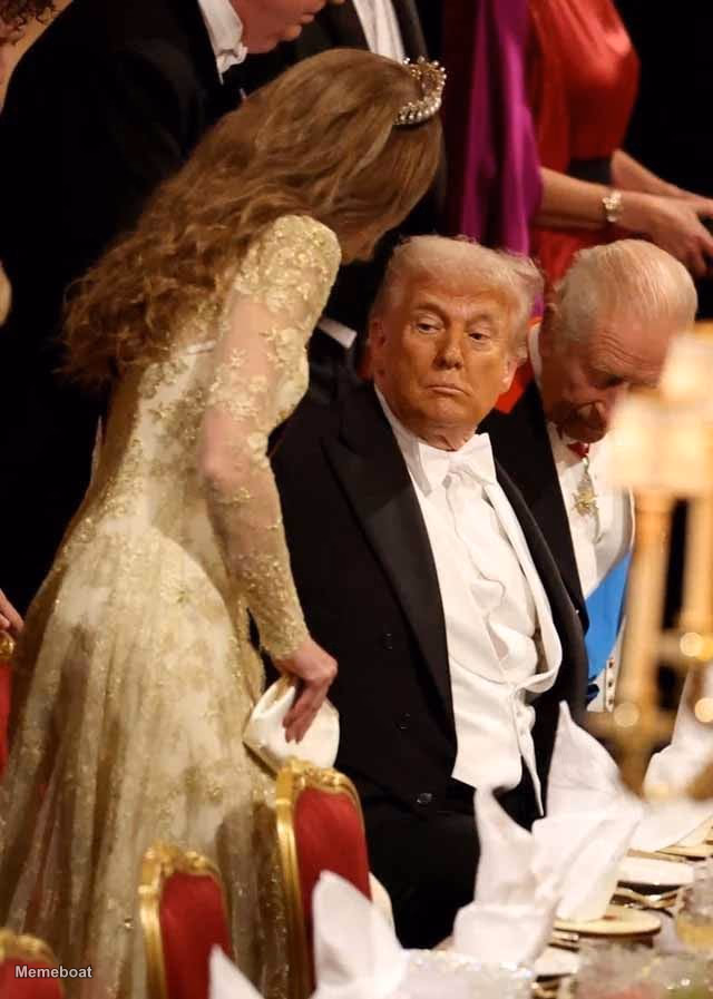 Trump Looking at Kate Middleton - meme generator image preview