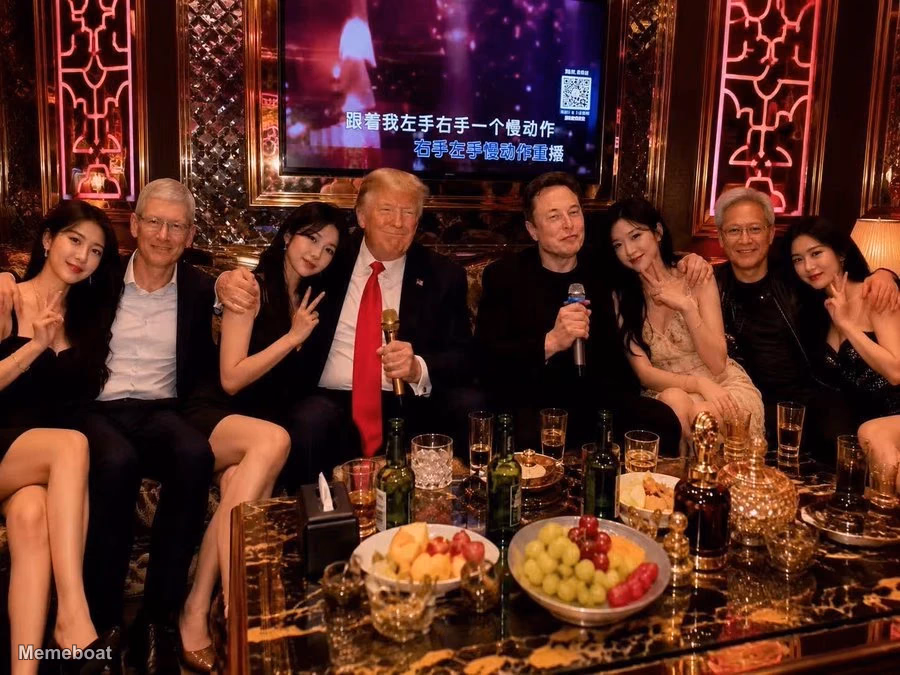 Trump Partying With the Bois in China - meme generator image preview