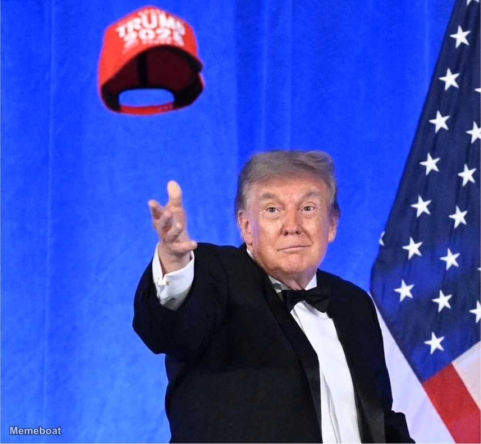 Trump Tossing the Hat - meme generator image preview