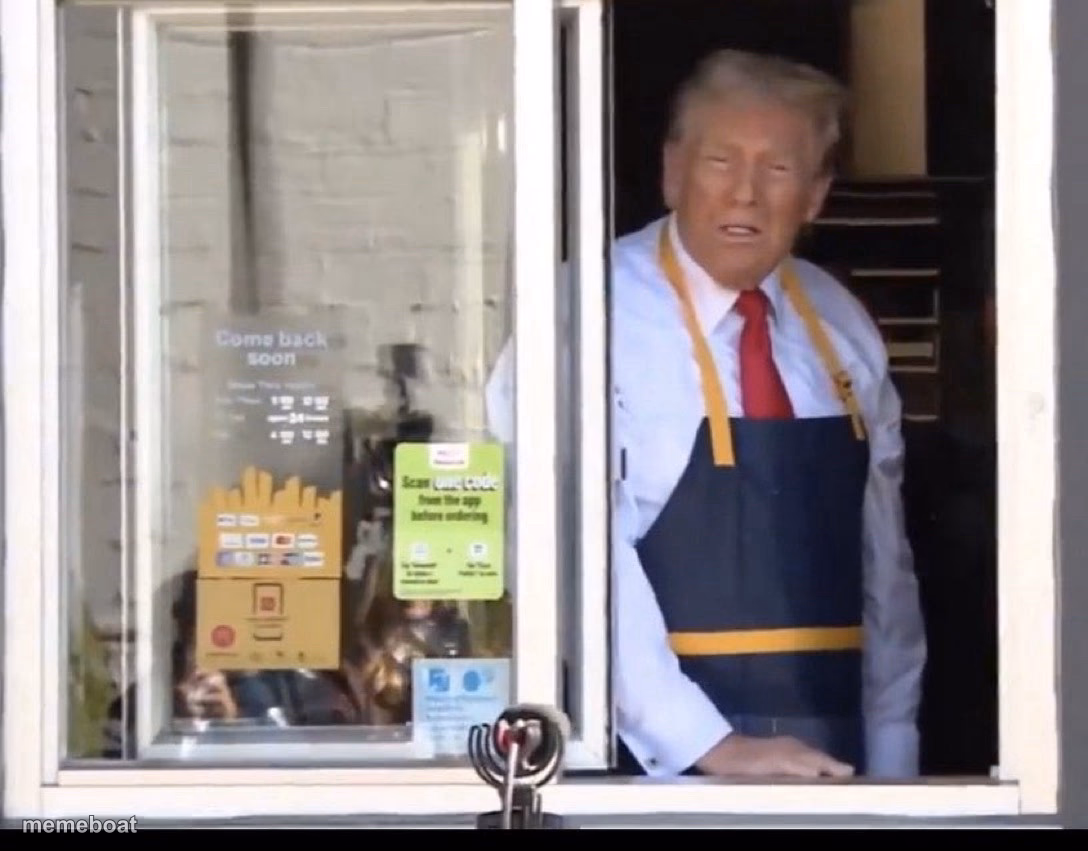 Trump working at McDonalds - meme generator image preview