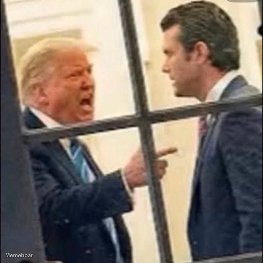 Trump Yelling at Pete Hegseth - meme generator image preview