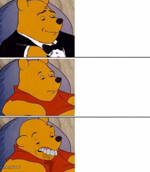 Tuxedo on Top Winnie The Pooh (3 panel) - meme generator image preview