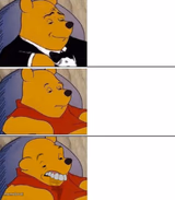 Tuxedo on Top Winnie The Pooh (3 panel)