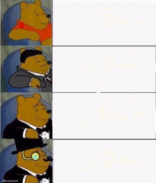 Tuxedo Winnie the Pooh 4 panel - meme generator image preview