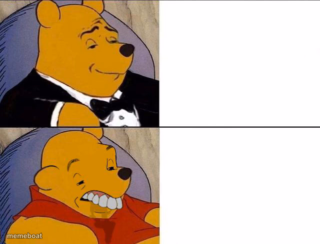 Tuxedo Winnie the Pooh grossed reverse - meme generator image preview