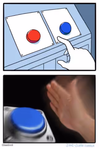 Two buttons one blue button Redux