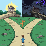 Two Castles Fork in Road