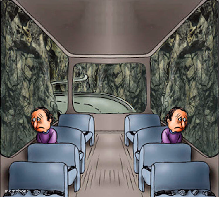 Two Guys on a Bus Meme dark - meme generator image preview
