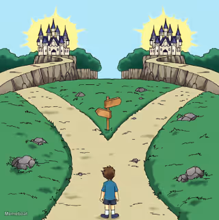 Two paths but they're both good